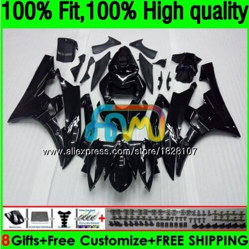 Injection For YAMAHA YZF R 6 YZF 600 YZF-600 YZFR6 06 07 53BS.0 YZF R6 06-07 600CC YZF600 YZF-R6 2006 2007 Fairing Glossy black