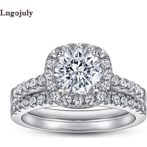 Fine Jewelry Women Ring 925 Sterling Silver Wedding Rings Princess Zircon Rhinestone Engagement Ring Jewelry For Girl Party