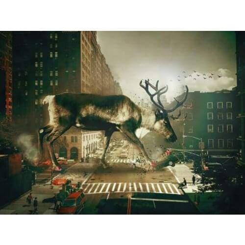 GLymg 5D Diamond Embroidery Painting Kits For Adults Deer Beast Embroidery Handicrafts Diy Mosaic Gift Diamond Wall Arts Decor