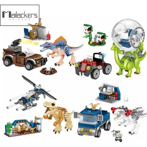 Mailackers Creator Expert Jurassic Dinosaur World 4 in 1 Set Building Blocks Creator Dinosaurs Park Bricks Toy For Children Gift