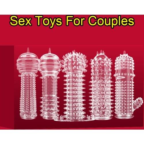 Penis Sleeve Condom Sex Toys For Couples Reusables Vibrator Erotic Sex Toys Delay Eiaculation Cock Condom Sex Shop