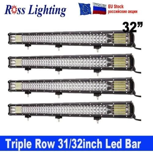 Wholesale Triple Row OffRoad LED Light Bar 32" Auto Work Lamp 31/32inch for Tractor Boat 4WD 4x4 Truck SUV ATV LED