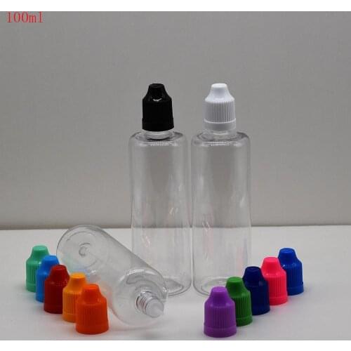 100ML palstic Clear Dropper Bottle,DIY Pigment Empty Bottle with Childproof Cap,Refillable Jar Good for liquid,Smoking Oil 10pcs