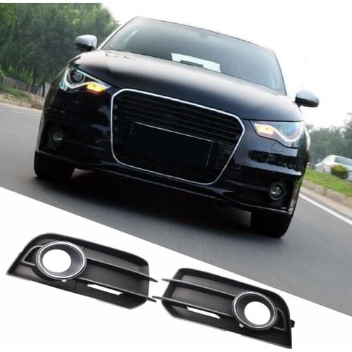 Fog Light Grille Anti-scratch Anti-corrosive Durable Black L/R Fog Lamp Cover OE Number 8X0807681A 8X0807682A for Audi A1 11-14