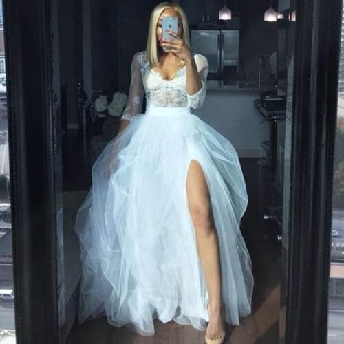 100% Real Photo Hi Slit Skirt Elastic Waist Ball Gown Puffy Tulle Tutu White Long Maxi Skirts for Women Custom Made Plus Size