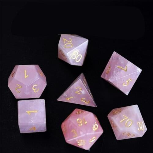 Pink Crystal Gem Digital Creative Polyhedron Dice 7 Set Board Game Game Dice Decoration Holiday Gift