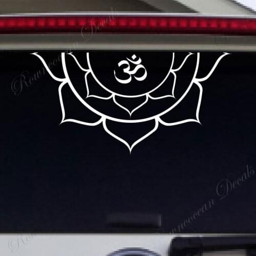 Modern Half Mandala Vinyl Car Window Decals Removable Waterproof OM Yoga Flower Car Glass Sticker Boho Decoration Mural 4712