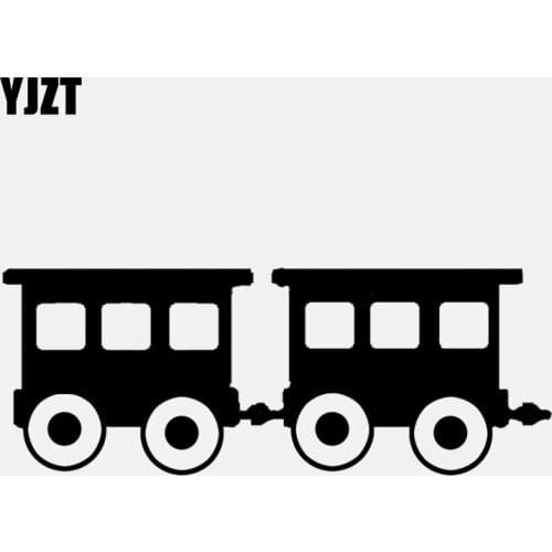 YJZT 14.3CM*5.4CM Personality Train Vinyl Decal Car Sticker Black/Silver C3-1786