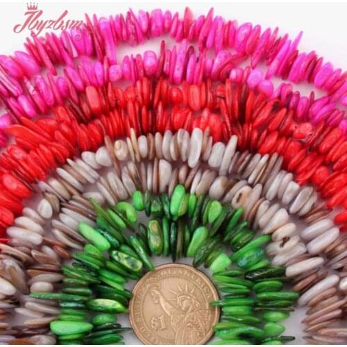 3x6-4x12mm Natural Stick Freeform Shell Gem Stone Beads Spacer Strand 32" For DIY Necklace Bracelet Jewelry Making,Free Shipping