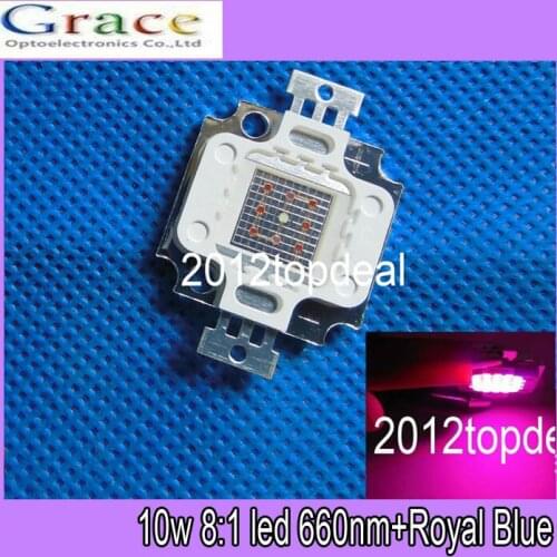 50pcs 10W Red 660nm + Blue 450nm 8:1 High Power LED for Plant Grow Growth lights