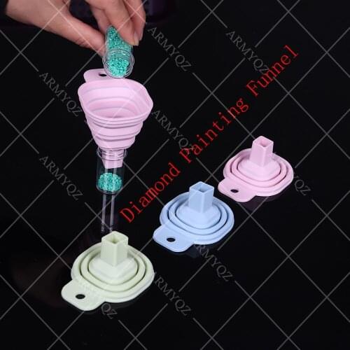 Diamond Painting Accessories Tool Convenient Foldable Silicone funnel Bead Container Diamond Embroidery Environmental MosaicTool