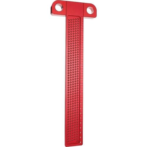 Aluminium Alloy T-260 Hole Positioning Metric Measuring Ruler 260mm Precision Marking T-Rule Scriber Ruler Woodworking Tool