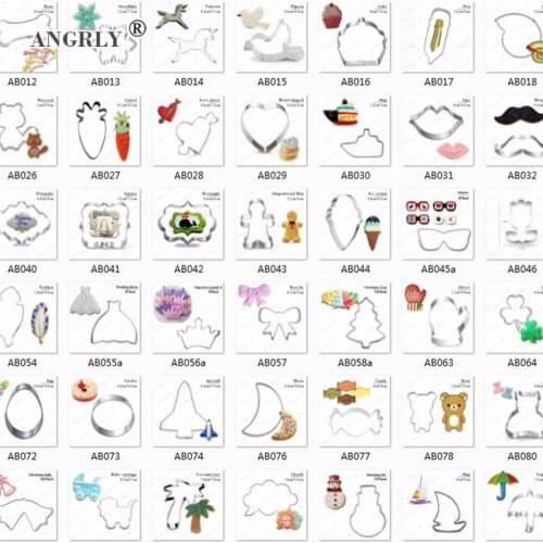 ANGRLY cartoon animal stainless steel cookie cutter 0.3mm Thickness fruit cutting die cupcake stamp mold kitchen baking tools