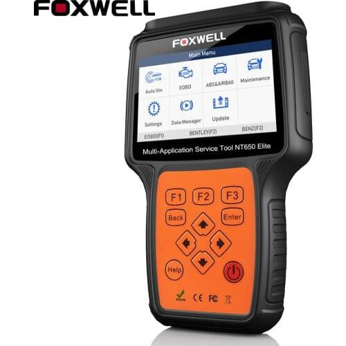 FOXWELL NT650 Elite Car Diagnostic OBD2 Automotive Scanner OBD 2 I/M Readiness ABS Bleeding Auto Codes Reader Multi-Language