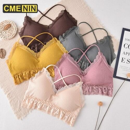 CMENIN New Plus Size Bra Ultrathin Lace Bralette For Woman Racerback Push Up Cotton Brassiere Underwire Bras Underwear B0167