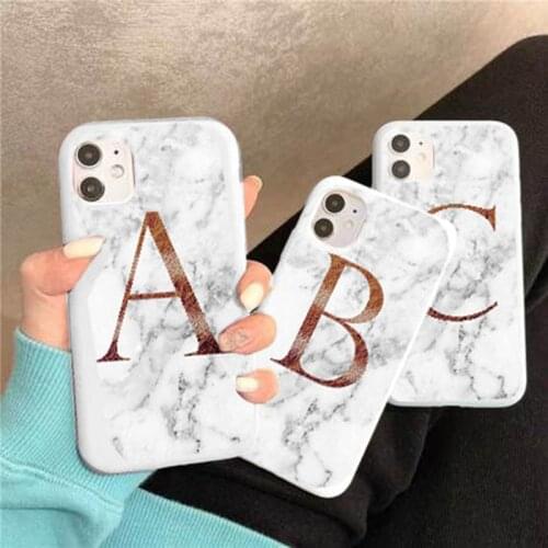Marble Letters Phone Cases For Xiaomi Redmi Note 9 Pro Max 5 7 8T 10T 8 Pro 10X Poco X3 NFC Soft TPU Silicone Shockproof Covers