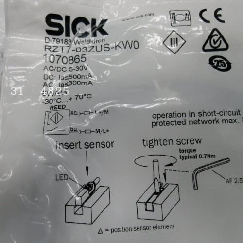 SICK SENSORS FOR T-SLOT CYLINDERS RZT7-03ZUS-KW0 AC/DC 2-wire 5 V AC/DC ... 30 V AC/DC