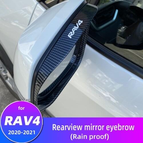 For Toyota RAV4 2020 2021 RAV 4 XA50 Carbon Fiber Car Rearview Mirror Rainproof Eyebrow Rain Protector Cover Accessories