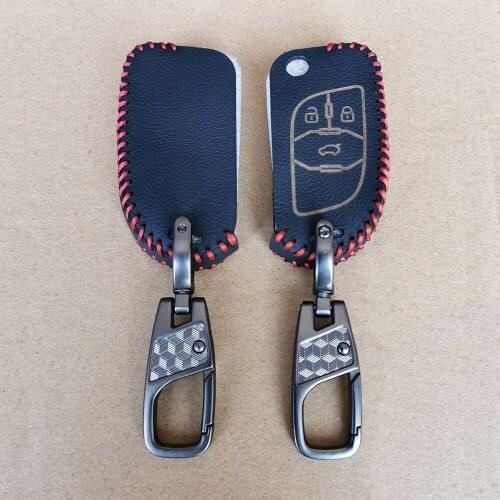 Hot Sale 3 Buttons Leather Car Key Case Cover For Chevrolet Lova/Aveo/Cruze For Opel Vauxhall Insignia Astra Mokka For Buick