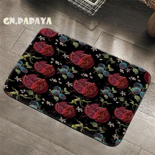 Pomegranate embroidery mandala Carpet bohemian Bathroom Floor Mats Toilet Rugs Kitchen Area Rug indian Pad Absorbent Door Mat