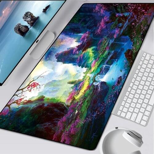 Landscape Art Flower Mouse Pad 800x300mm Speed Keyboard Mat XXL Rubber Gaming Mousepad Desk Mat for PC Computer Table Play Mats
