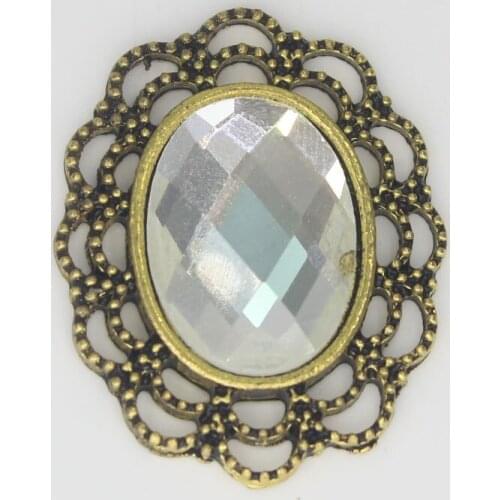 2018 Top Fashion New Arrival Washable 25x31mm Oval Acrylic Gems Buttons For Clothing,diy Metal Crafts For Home Decoration