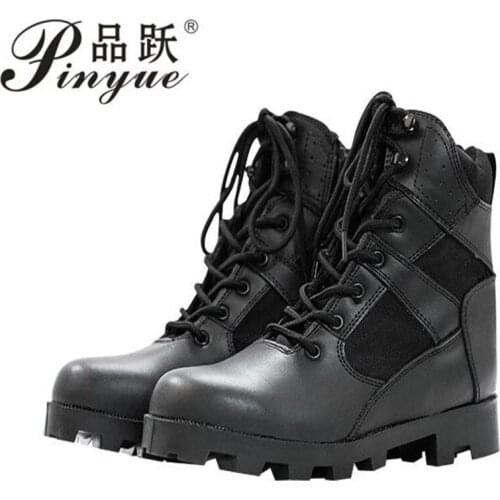 Men Military Tactical Boots Autumn Leather Black Special Force Botas Ankle Combat Boots Safety Work Shoes Army Motorcyble Boots