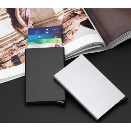 New Automatic Silde Aluminum ID Cash Card Holder Men Business Blocking Wallet Credit Card Protector Case Pocket Purse