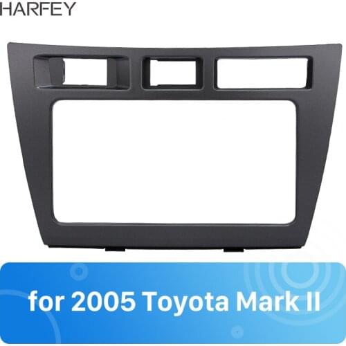 Harfey CD Panel Audio Player Trim Install Frame Dashboard For 2005 Toyota Mark II 202*102mm Dark Grey 2DIN Car Stereo Fascia DVD