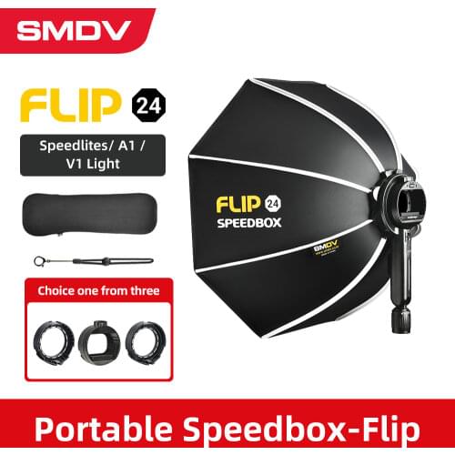 SMDV Flip 20 24 Quickly Release Parabolic Out Door Softbox for Profoto A1 Godox V1 AD100PRO V860II AD200 Flash Soft box