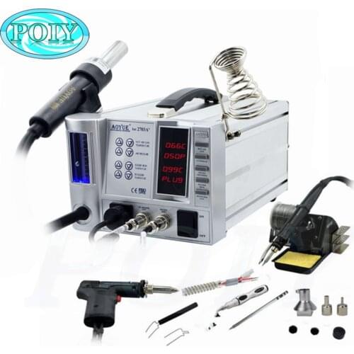 New Product AOYUE 2703A+ Hot Air Soldering Station Hot Air Gun Multi-fonction 4 In 1 Lead-free Soldering Iron Smoke Absorber