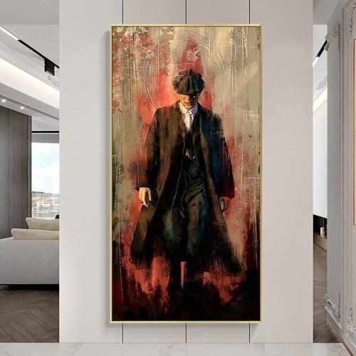 Peaky Blinders Graffiti Art Paintings Print on Canvas Art Posters and Prints Portrait of Tommy Shelby Art Pictures Home Decor