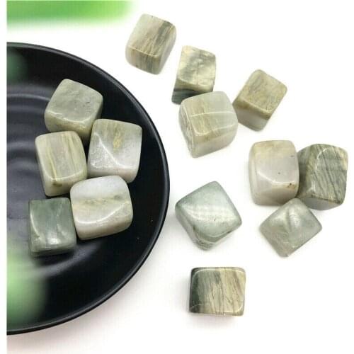 Drop Shipping 100g Natural Green Lace Jade Polished Cube Crystal Stones Healing Gemstone Gifts Natural Stones and Crystals