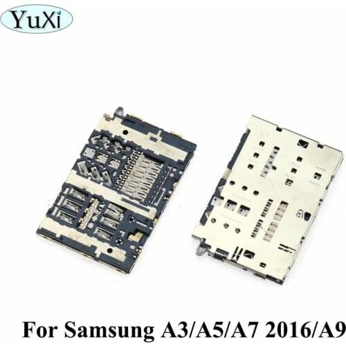 YuXi SIM Card Reader Slot tray Holder Connector for samsung Galaxy A3 A5 A7 2017 A320 A320F A520 A520F A720 A720F A9 socket plug
