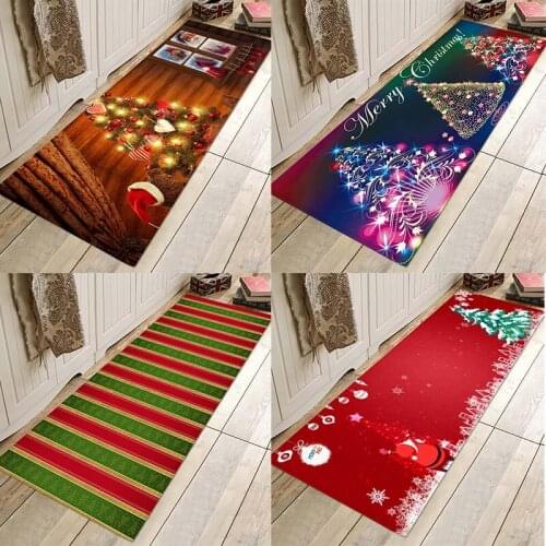 Christmas mat, Christmas happy mat, Christmas holiday background pad, water-absorbent, non-slippery flannel print pad