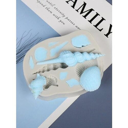 Conch Shell Fondant Silicone Mold Cream Candle Ocean Series Chocolate Soap Mould Candy Cake Decorating Kitchen Baking Tool