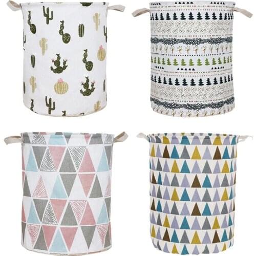 4Pcs Large Capacity Clothing Laundry Basket Bag Folding Laundry Basket Clothes Storage Bag Children Toy Storage Bucket