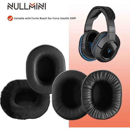 NullMini Replacement Earpads for Turtle Beach Ear Force Stealth 500P Headphones Memory Foam Thicken Leather Sleeve