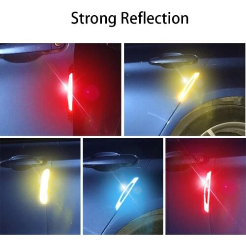 Carbon Fiber Car Door Anti-collision Stickers Safety Warning Mark Reflective Tape For mazda 2 3 5 6 8 cx-5 cx-7 MX-8