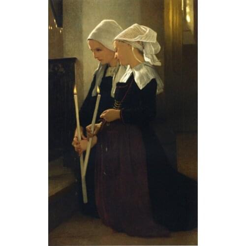 Handmade Oil painting reproduction Prayer at Sainte-Anne-d'Auray by William Bouguereau
