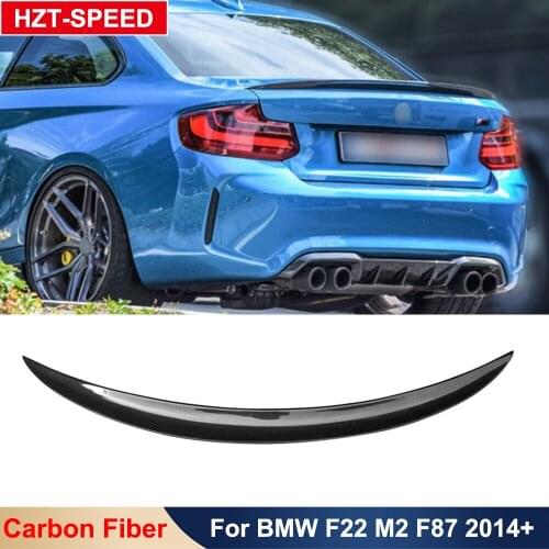 P Style Real Carbon Fiber Rear Spoiler Back Trunk Wing Tail Decoration For BMW 2 Series F22 M2 F87 2014 Up Modification