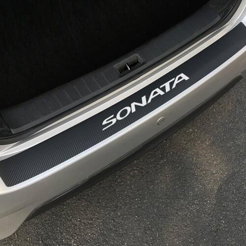 Car Trunk Tail Lip Protector Stickers For Hyundai Sonata Auto Rear Bumper Trunk Guard Plate Carbon Fiber Decoration Accessories