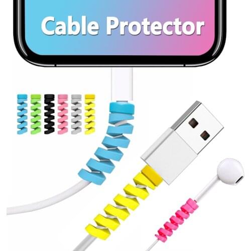 ANMONE 2/4/8PCS Cable Protector Data Line Case Rope Protection Spring Twine Cable Winder for Earphone Android Cable with Package