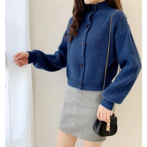 Women Cardigans Vintage French Style Sunshine Print Short Knitted Sweater ChicLady Fashion Single Breasted Loose Cardigans Femme