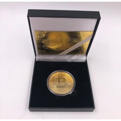 Glod Cryptocurrency Bitcoin Ripple Coin Commemorative Round XRP Ethereum Crypto Currency Plated Coin Collectible With Gift Box