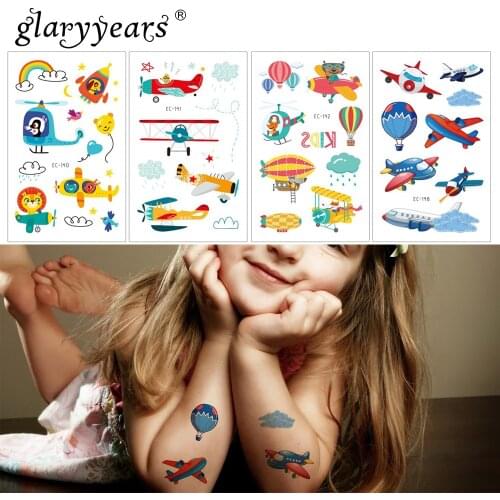 Glaryyears 1 Pc Transportation Pattern Kids Temporary Tattoo Sticker Hot Fake Flash Waterproof Small Body Art For Child