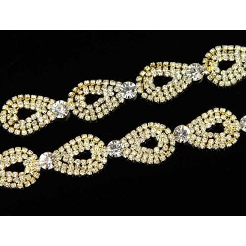 10Yards Crystal Rhinestone Chain Trimming Bridal Sash Luxury Glass Applique Garment Accessories Sewing Crafts