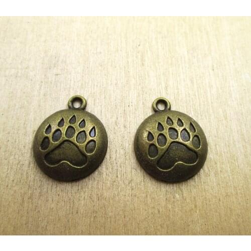 20pcs --20*17mm dog paw ,bear paw charm charm DIY Charms Pendants DIY necklace/ bracelets charms antique bronze tone