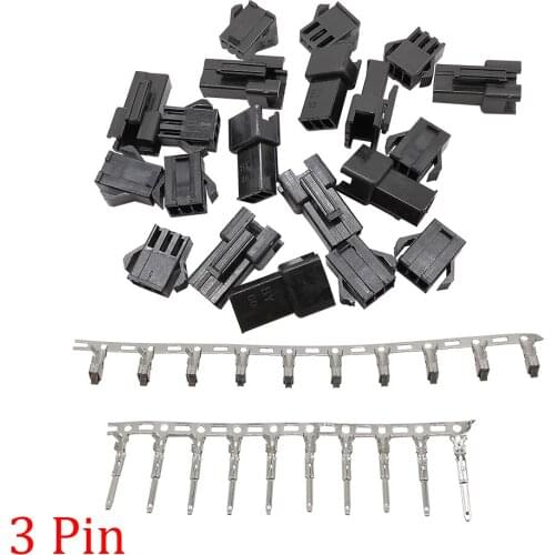 30 Set JST SM Wire 3Pin Connector Pitch 2.54MM 3P JST Female Socket Male Plug Plastic Housing Metal Terminal Cable SM Connectors