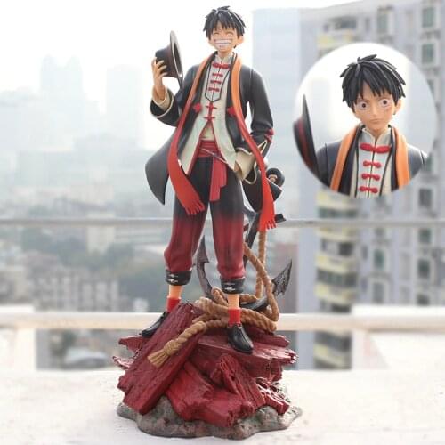 36cm One Piece Gk Statue Toys Luffy Chinese Style Version Pvc Collection Model Figure